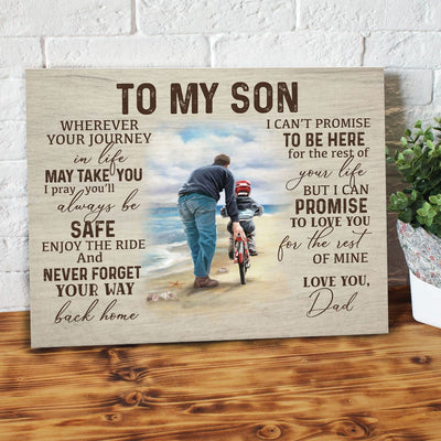 To My Son Be Safe And Enjoy The Ride Dad & Son Canvas Prints