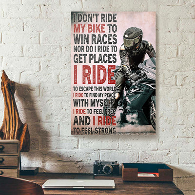 I Ride To Feel Strong Motorcycle Canvas Prints PAN06037