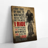 I Ride To Feel Strong Girl Cycling Canvas Prints PAN14878