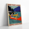And They Lived Happily Ever After Vintage Couple Canoe Canvas Prints PAN05860