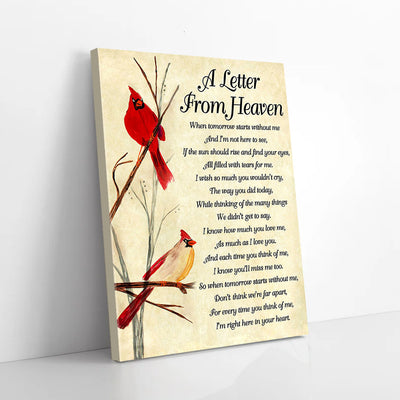 A Letter From Heaven Cardinal Canvas Prints PAN14582