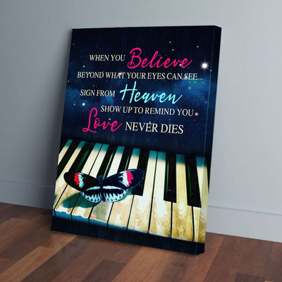 When You Believe Beyond What Your Eyes Can See Butterfly Piano Canvas Prints PAN03173