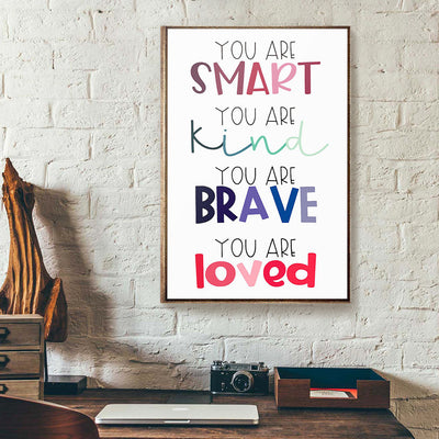 You Are Smart Kind Brave You Are Loved Classroom Canvas Prints PAN08484