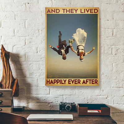 She Lived Happily Ever After Sky Diving Canvas Prints