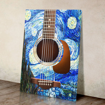 Starry Night Guitar Canvas Prints