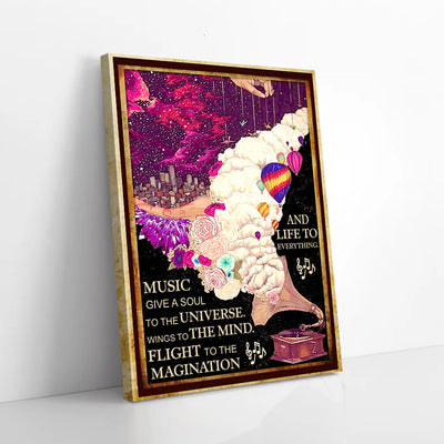 Music Give A Soul To The Universe Music Player Antique Canvas Prints PAN06019
