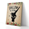 Shallow Water Sign Flower Pattern Bathroom Canvas Prints