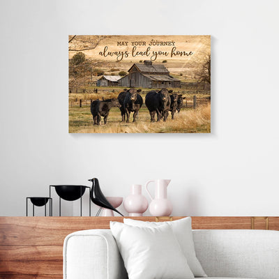 May Your Journey Always Lead You Home Cow Canvas PAN09152
