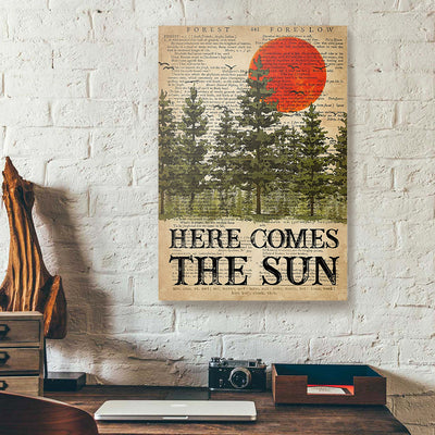 Vintage Sunset Forest Canvas Prints