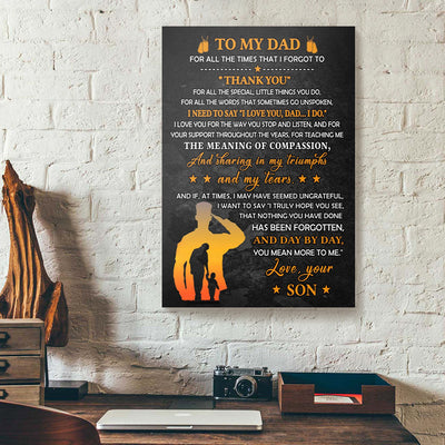 Thank You Letter From Army Son To Dad Canvas Prints PAN03985