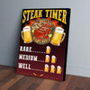 Steak Timer Rare Medium Well BBQ Beer Canvas Prints