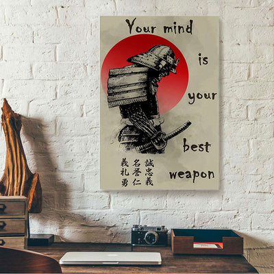 Your Mind Is Your Best Weapon Samurai Canvas Prints