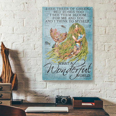 What A The Wonderful World Mermaid Canvas Prints