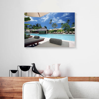 Relax By The Pool Beautiful Resort Canvas Prints