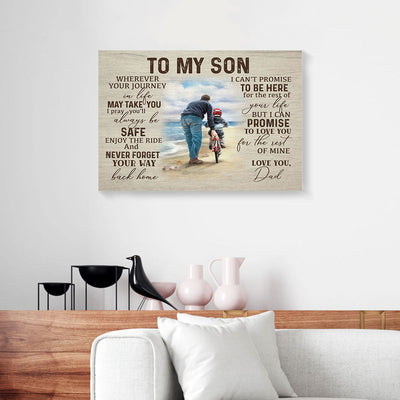 To My Son Be Safe And Enjoy The Ride Dad & Son Canvas Prints