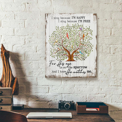 I Sing Because I'm Happy Bird Tree Gift For Couple Canvas Prints PAN00982