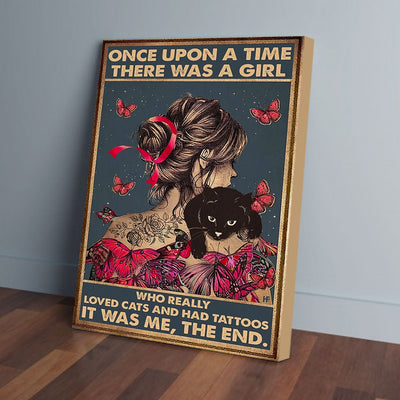 Once Upon A Time A Girl Really Loved Cat And Had Tattoos Canvas Prints PAN08273