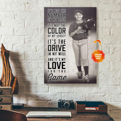 Personalized Softball Canvas Wall Art It's Not The Number