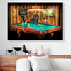 Personalized 3 Dogs Playing Billiard Canvas Wall Art PAN21226
