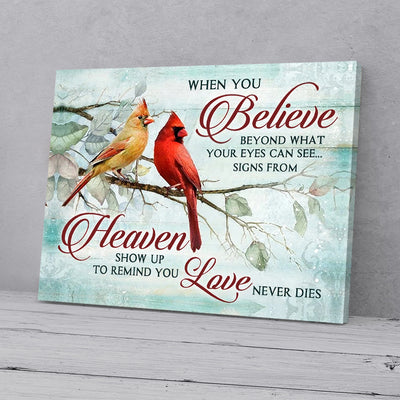 When You Believe Love Never Die Cardinal Christmas Canvas Prints PAN20000