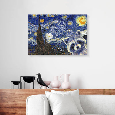 Racoon Starry Night Canvas Prints PAN05086
