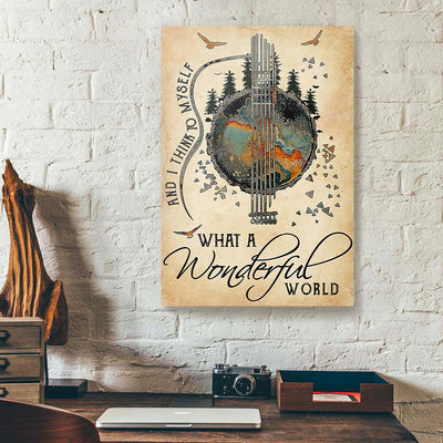 What A Wonderful World Forest Guitar Hippie Canvas Prints
