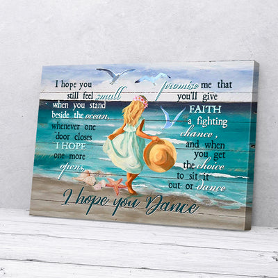 I Hope You Dance Little Girl On Beach Canvas Prints PAN17659