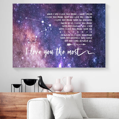Gift For Couple Zodiac Canvas Wall Art I Love You The Most PAN18090