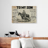 To My Son Dad Riding Horse Canvas Prints