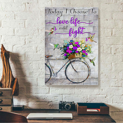 Today I Choose To Love Life And Fight Fibromyalgia Awareness Canvas Prints