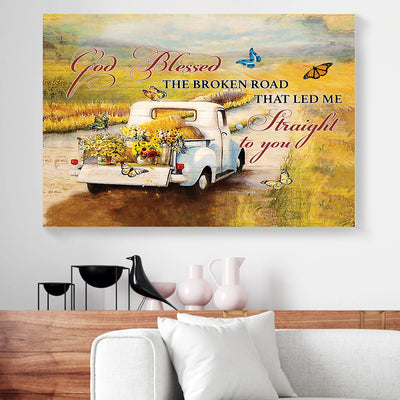 God Blessed The Broken Road Butterfly Canvas Prints PAN05800