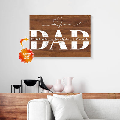 Personalized Gift For Dad Family Canvas Wall Art