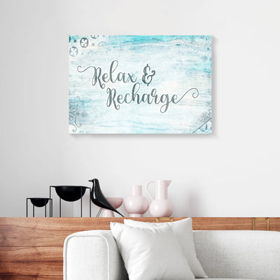 Relax And Recharge Bathroom Canvas Prints