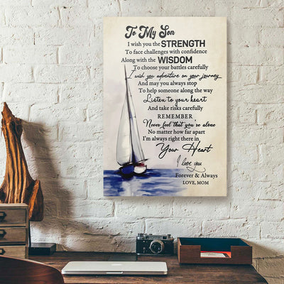 To My Son Sailboat Mom Canvas Prints