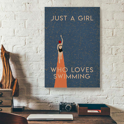 Just A Girl Who Loves Swimming Prints Swimming Girl Canvas Prints PAN18067