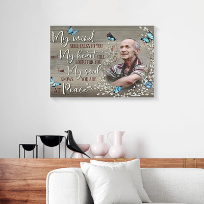 Personalized Memorial Gift Butterfly Canvas Wall Art My Mind Still Talks To You PAN22216