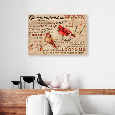 To My Husband In Heaven Cardinal Love Canvas Prints PAN15233