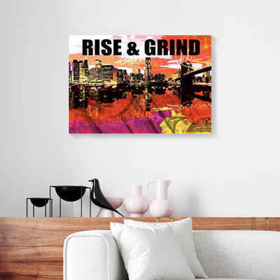 Rise And Grind City Night Canvas Prints