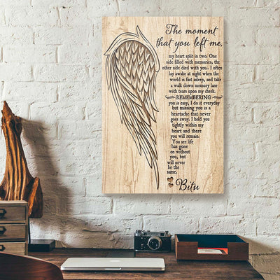 Personalized Memorial Gift Wings Canvas Wall Art The Moment That You Left Me PAN02259