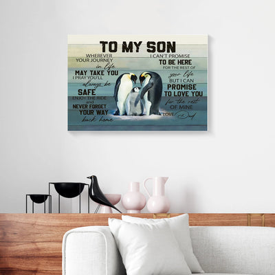 To My Son Dad Canvas Prints