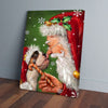 Bulldog Smile With Santa Christmas Canvas Prints PAN05466