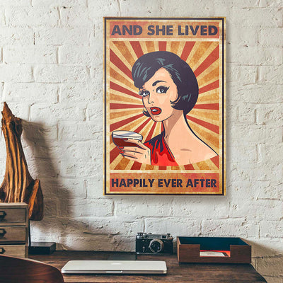 Wine Girl And She Lived Happily Ever After Canvas Prints