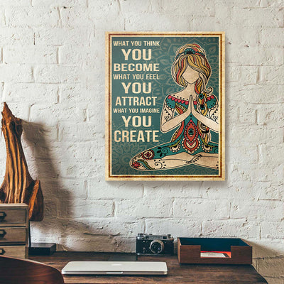Become What You Feel You Attract Girl Yoga Canvas Prints PAN14954