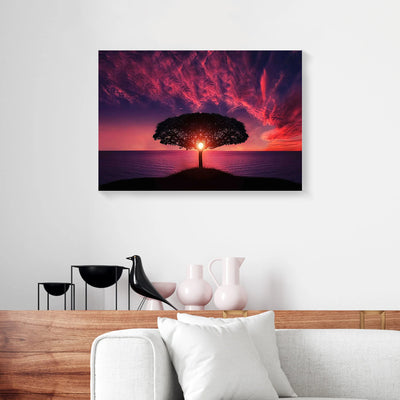 Silhouette Sunset Captivating Natural Canvas Prints