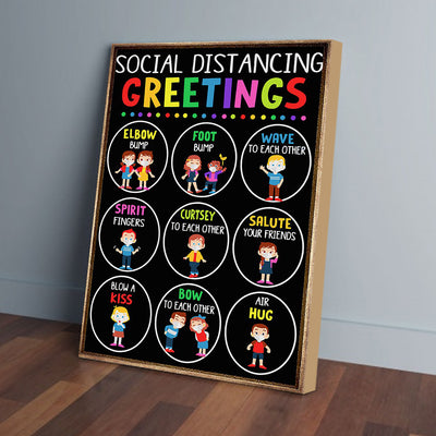 Social Distancing Greetings Social Worker Canvas Prints