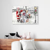 Santa Claus With The Snowman Vintage Cat Merry Christmas Canvas Prints PAN15533