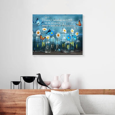 Daisy And Blue Butterfly Canvas Prints PAN11851