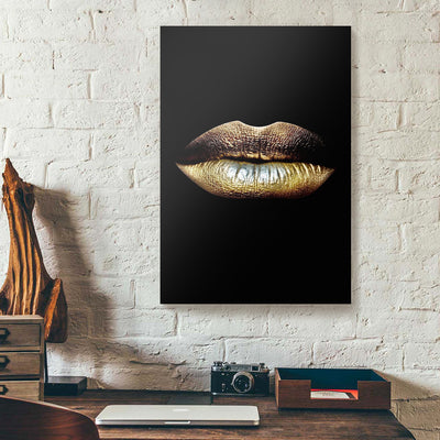 Gold Black Lips Canvas Prints PAN06226