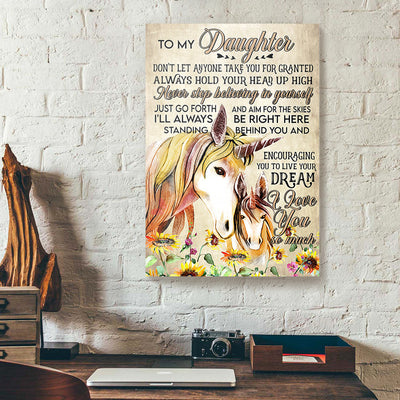 To My Daughter Unicorn Canvas Prints
