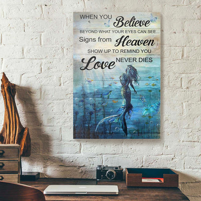 When You Believe Love Never Dies Painting Mermaid Canvas PAN05326